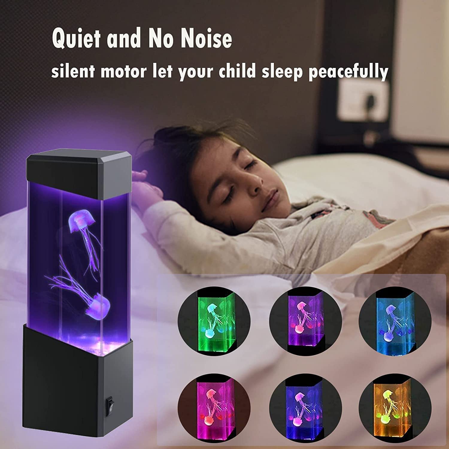 Colorful LED Jellyfish Lamp - USB Plug-In Night Light