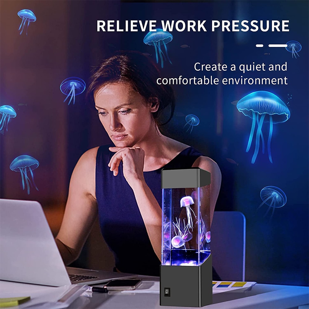 Colorful LED Jellyfish Night Lamp, Decorative Night Light, Night Light ...